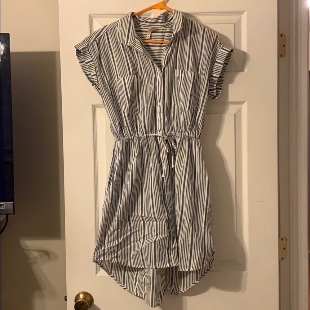 White and blue dress
